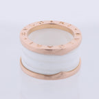 Bvlgari B.Zero1 Ring in 750 Pink Gold and White Ceramic (9.4g, Size 49)