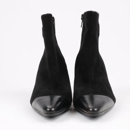 Bottines Ferragamo Gancini en cuir et daim noir, pointure 4,5 US