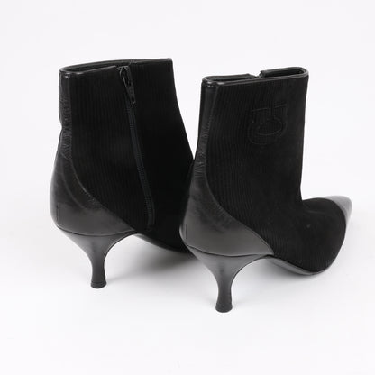 Bottines Ferragamo Gancini en cuir et daim noir, pointure 4,5 US