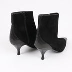 Salvatore Ferragamo Gancini Leather & Suede Ankle Boots in Black, Size 4.5 US