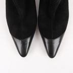Salvatore Ferragamo Gancini Leather & Suede Ankle Boots in Black, Size 4.5 US