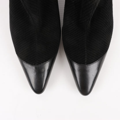 Bottines Ferragamo Gancini en cuir et daim noir, pointure 4,5 US