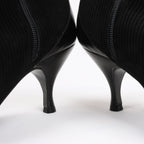Salvatore Ferragamo Gancini Leather & Suede Ankle Boots in Black, Size 4.5 US