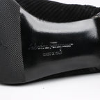 Salvatore Ferragamo Gancini Leather & Suede Ankle Boots in Black, Size 4.5 US
