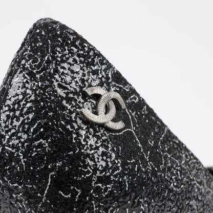 Chanel Coco Mark Leather Heels Black × Silver G29571, Size 36 EU