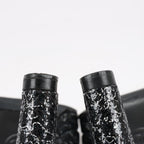 Chanel Coco Mark Leather Heels Black × Silver G29571, Size 36 EU