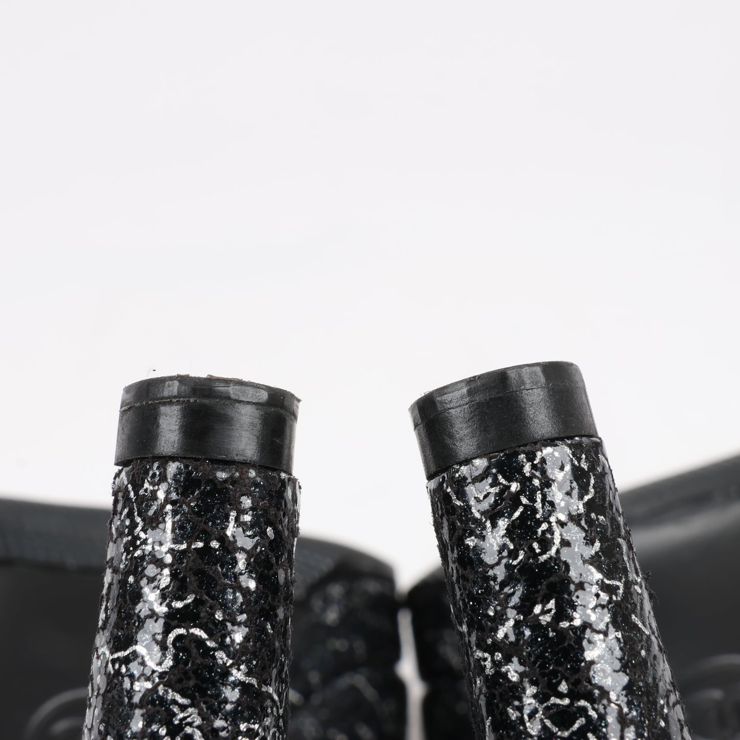 Chanel Coco Mark Leather Heels Black × Silver G29571, Size 36 EU