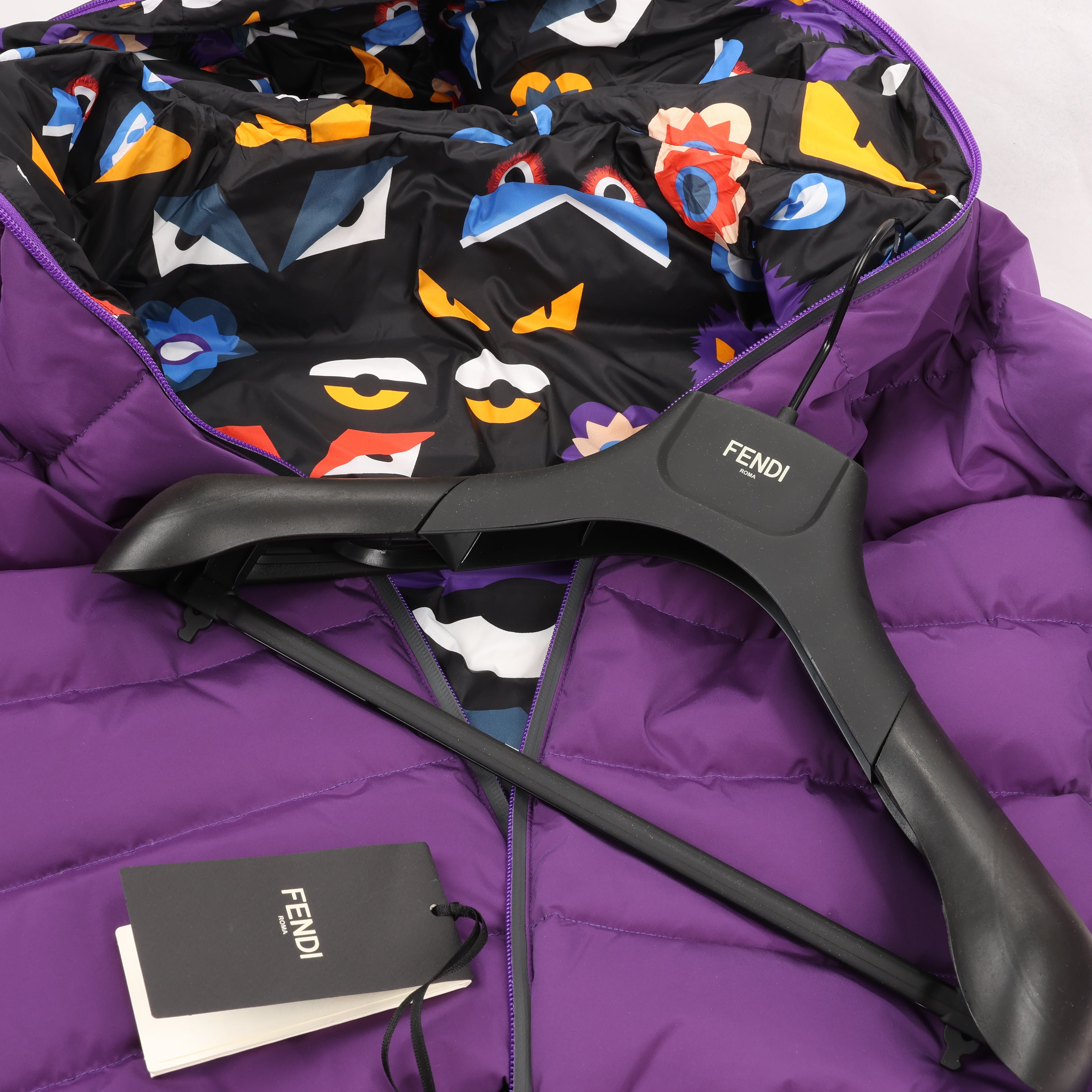Fendi Purple Puffer Jacket, Size 44