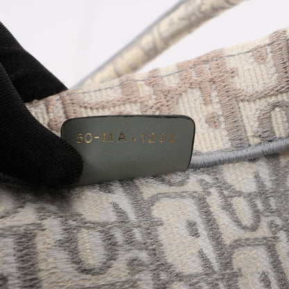 Dior Oblique Book Tote Canvas Tote Handbag in Gray / with scarf