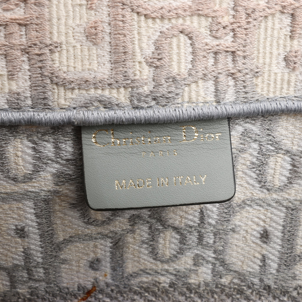 Dior Oblique Book Tote Canvas Tote Handbag in Gray / with scarf