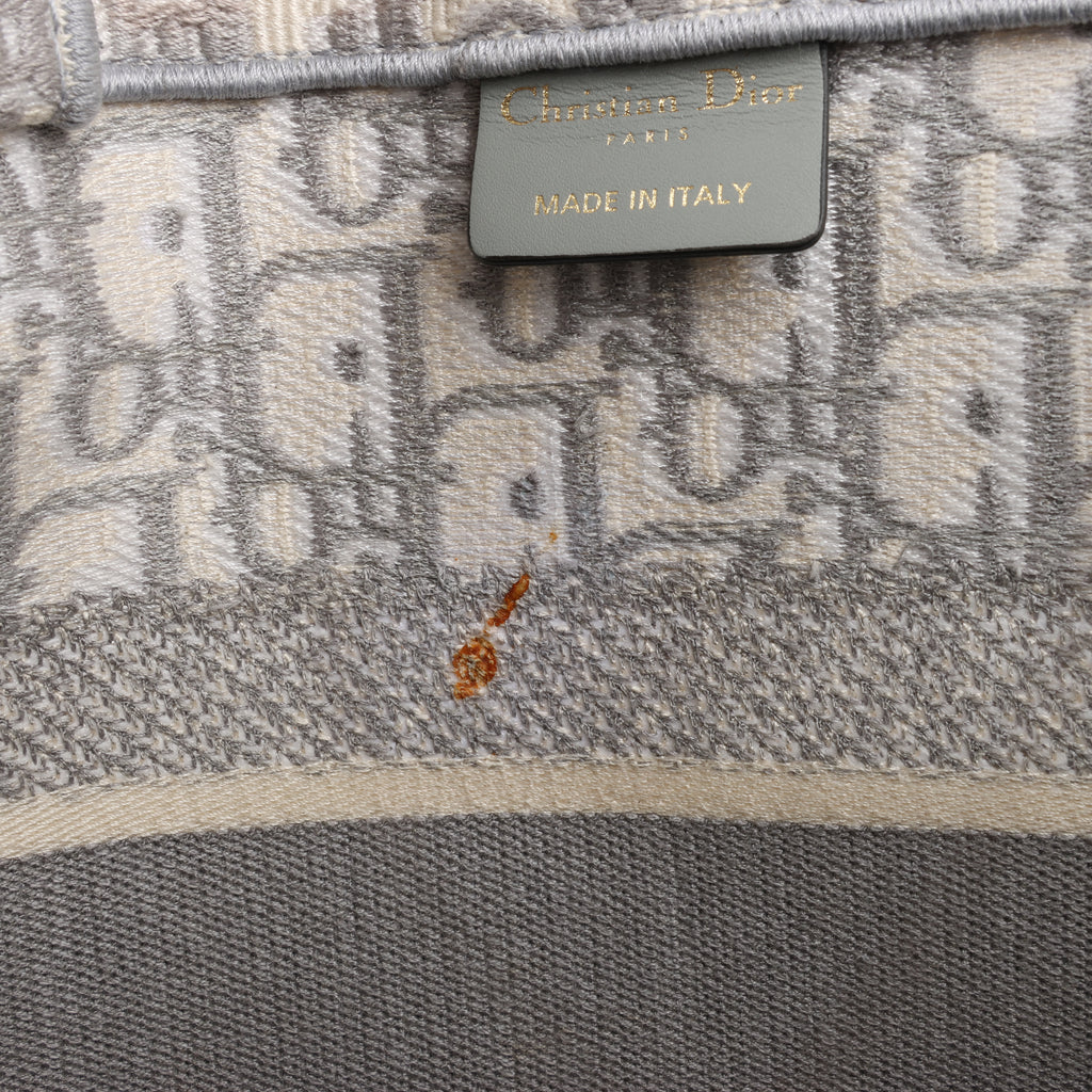 Dior Oblique Book Tote Canvas Tote Handbag in Gray / with scarf