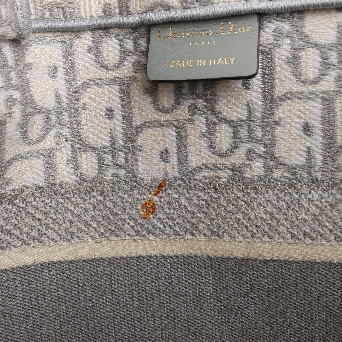 Dior Oblique Book Tote Canvas Tote Handbag in Gray / with scarf