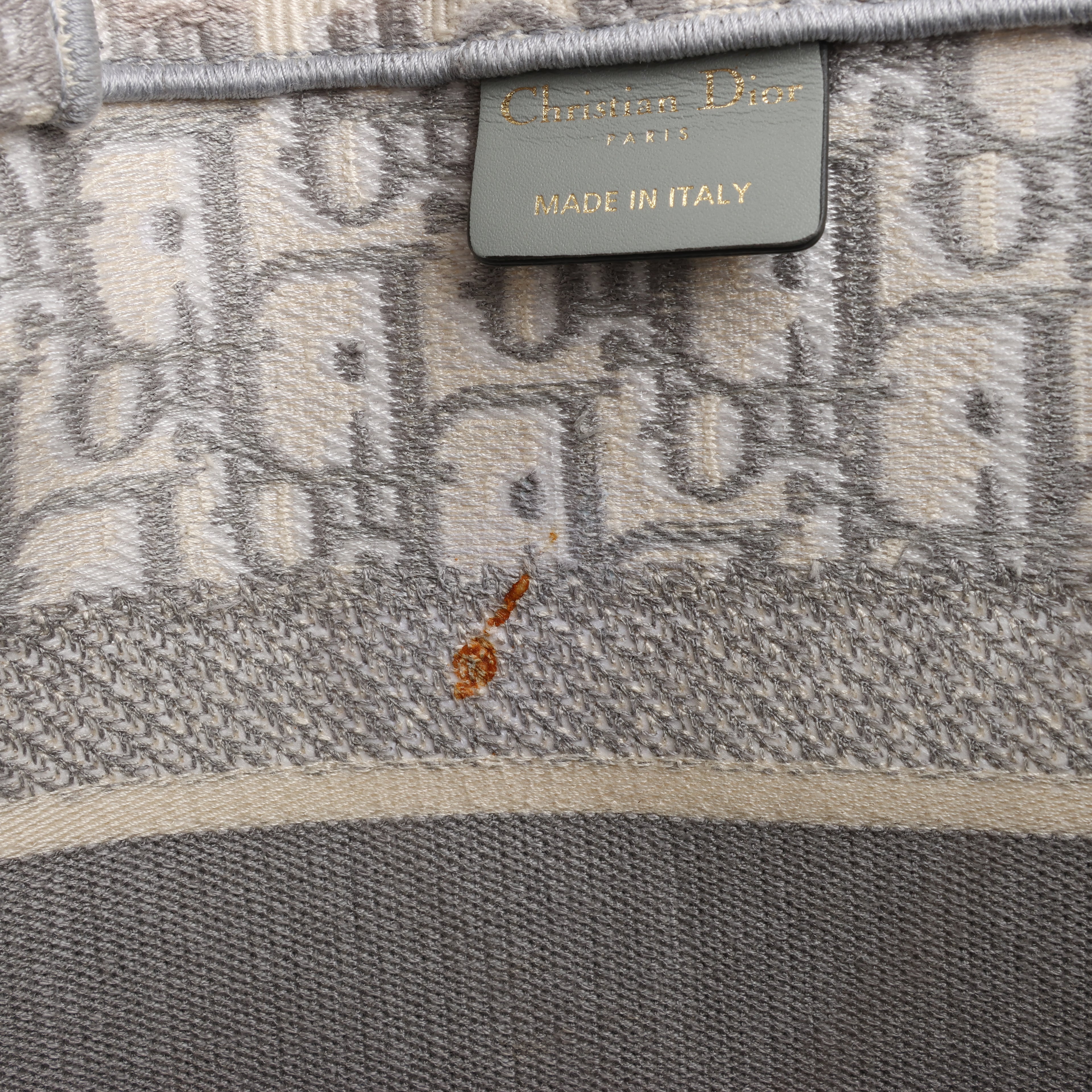 Dior Oblique Book Tote Canvas Tote Handbag in Gray / with scarf