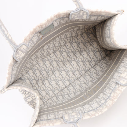 Dior Oblique Book Tote Canvas Tote Handbag in Gray / with scarf