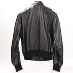 Dolce & Gabbana Black Leather and Leopard Biker Jacket, Size 38