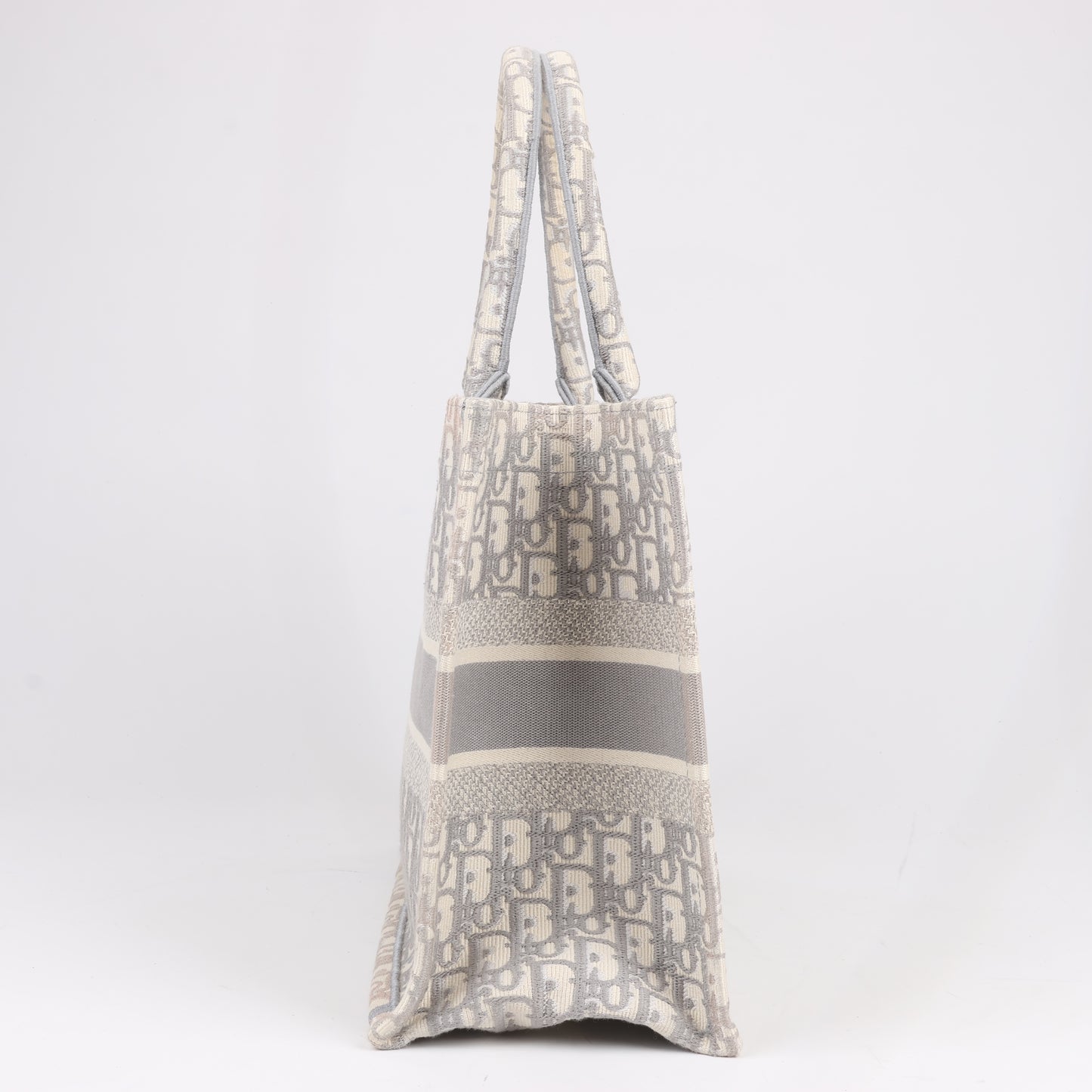 Dior Oblique Book Tote Canvas Tote Handbag in Gray / with scarf