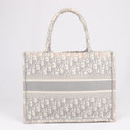 Dior Oblique Book Tote Canvas Tote Handbag in Gray / with scarf