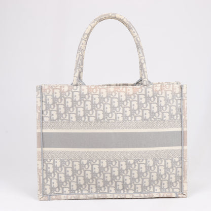 Dior Oblique Book Tote Canvas Tote Handbag in Gray / with scarf