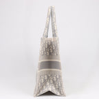 Dior Oblique Book Tote Canvas Tote Handbag in Gray / with scarf