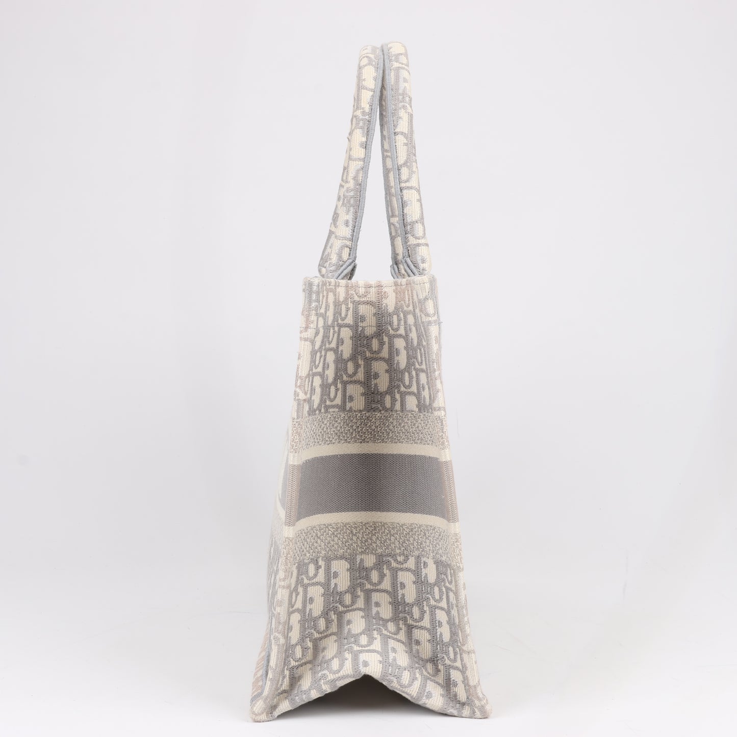 Dior Oblique Book Tote Canvas Tote Handbag in Gray / with scarf