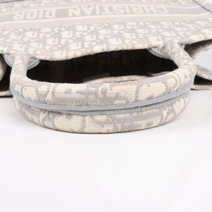 Dior Oblique Book Tote Canvas Tote Handbag in Gray / with scarf