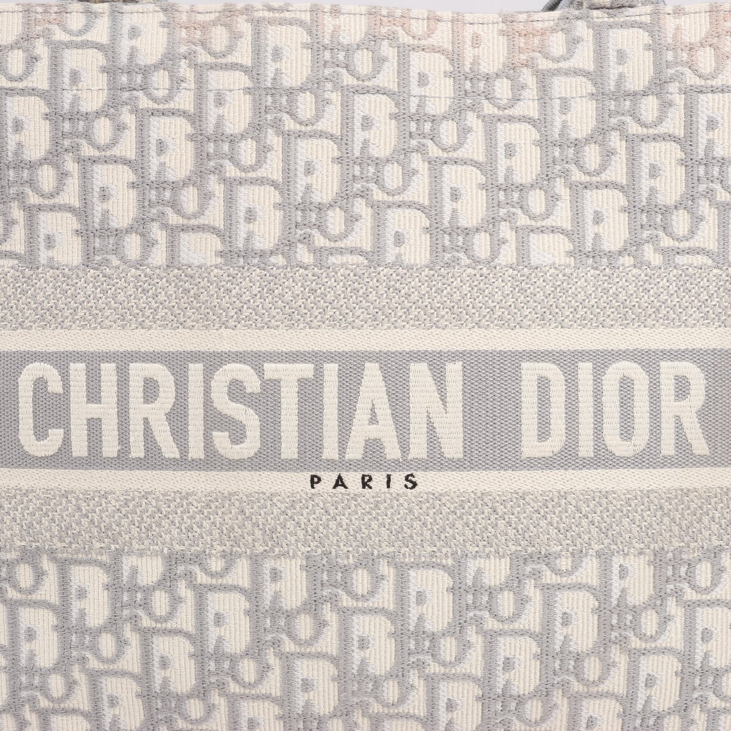 Dior Oblique Book Tote Canvas Tote Handbag in Gray / with scarf