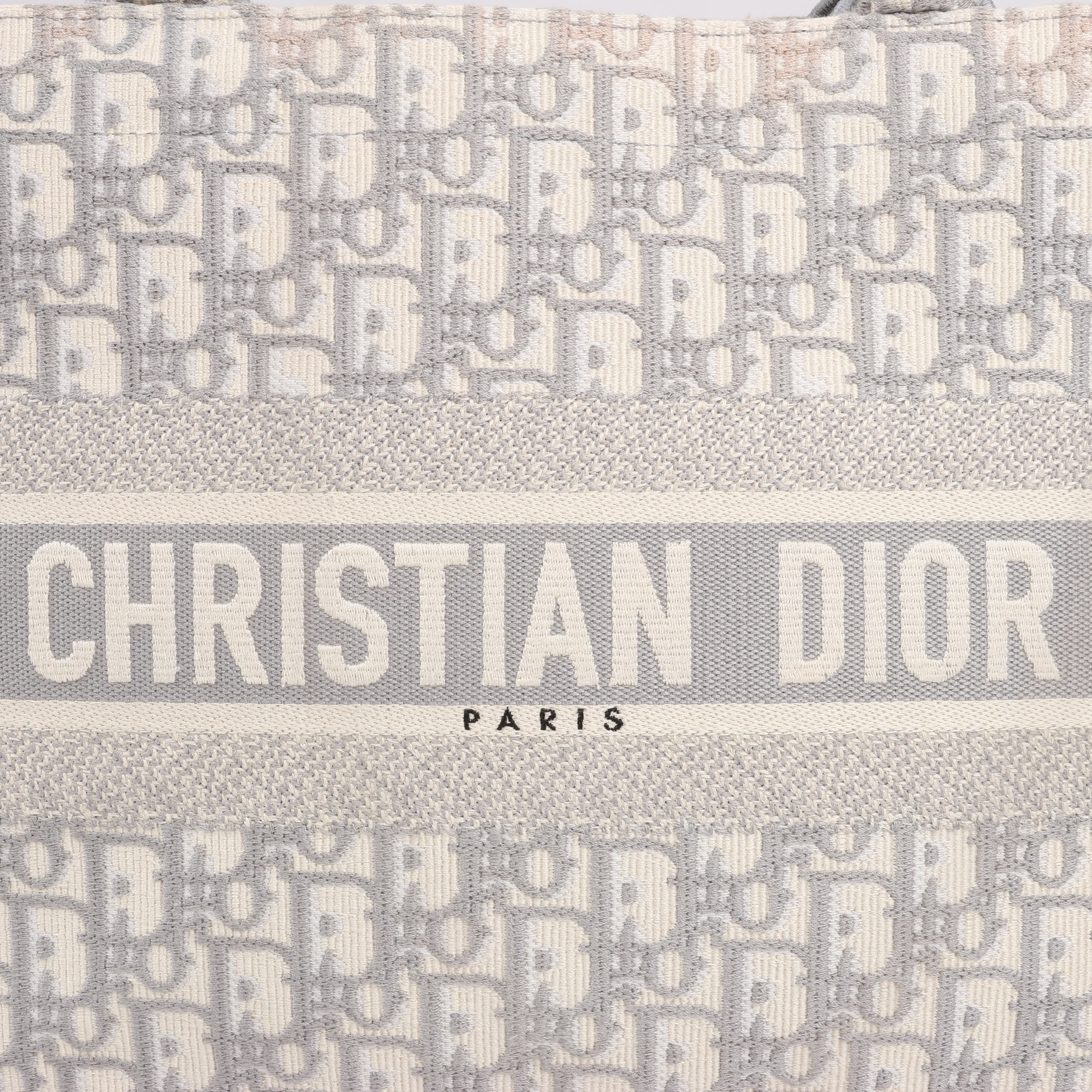 Dior Oblique Book Tote Canvas Tote Handbag in Gray / with scarf