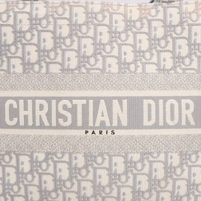 Dior Oblique Book Tote Canvas Tote Handbag in Gray / with scarf