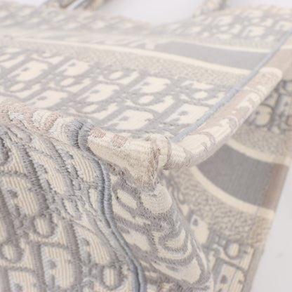 Dior Oblique Book Tote Canvas Tote Handbag in Gray / with scarf