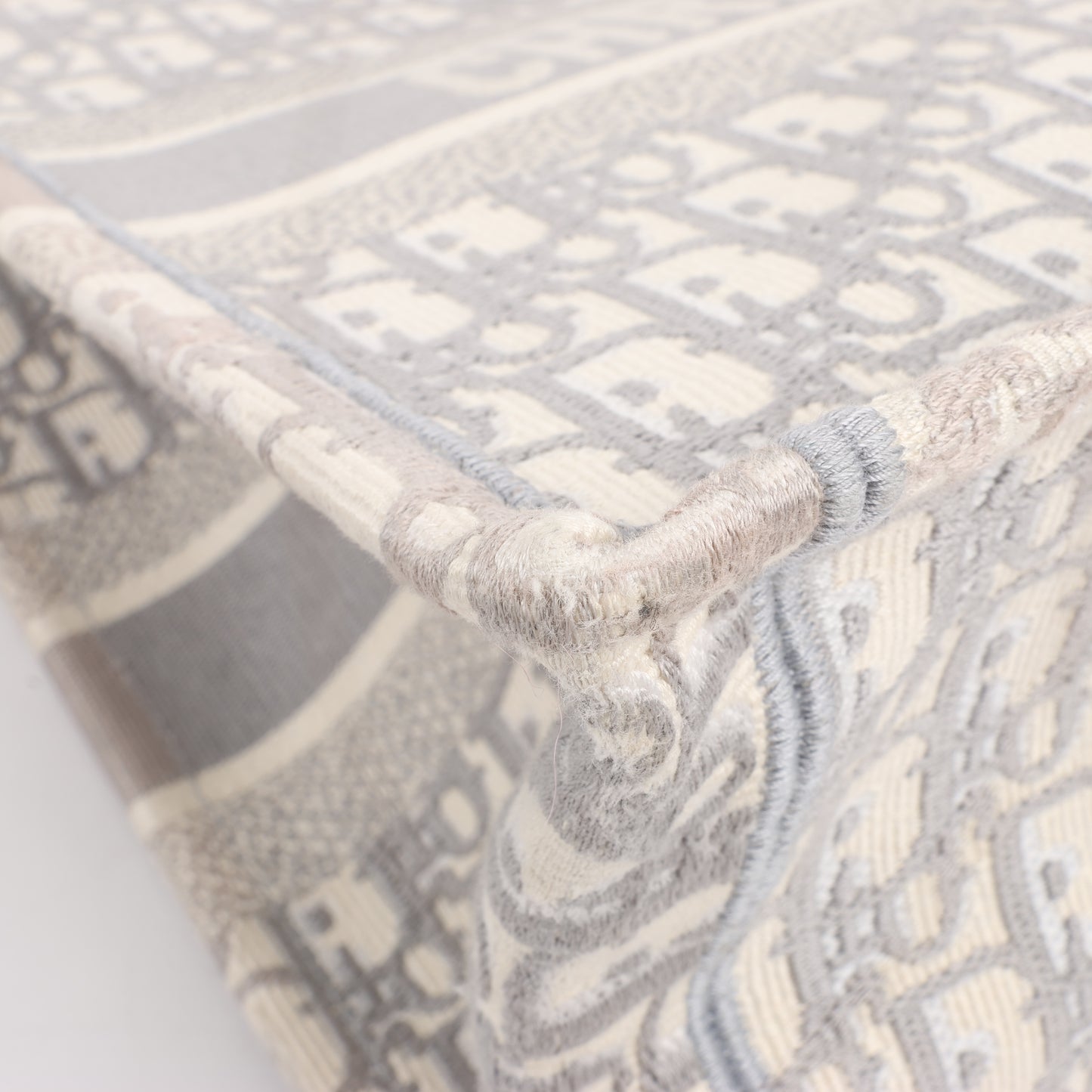 Dior Oblique Book Tote Canvas Tote Handbag in Gray / with scarf