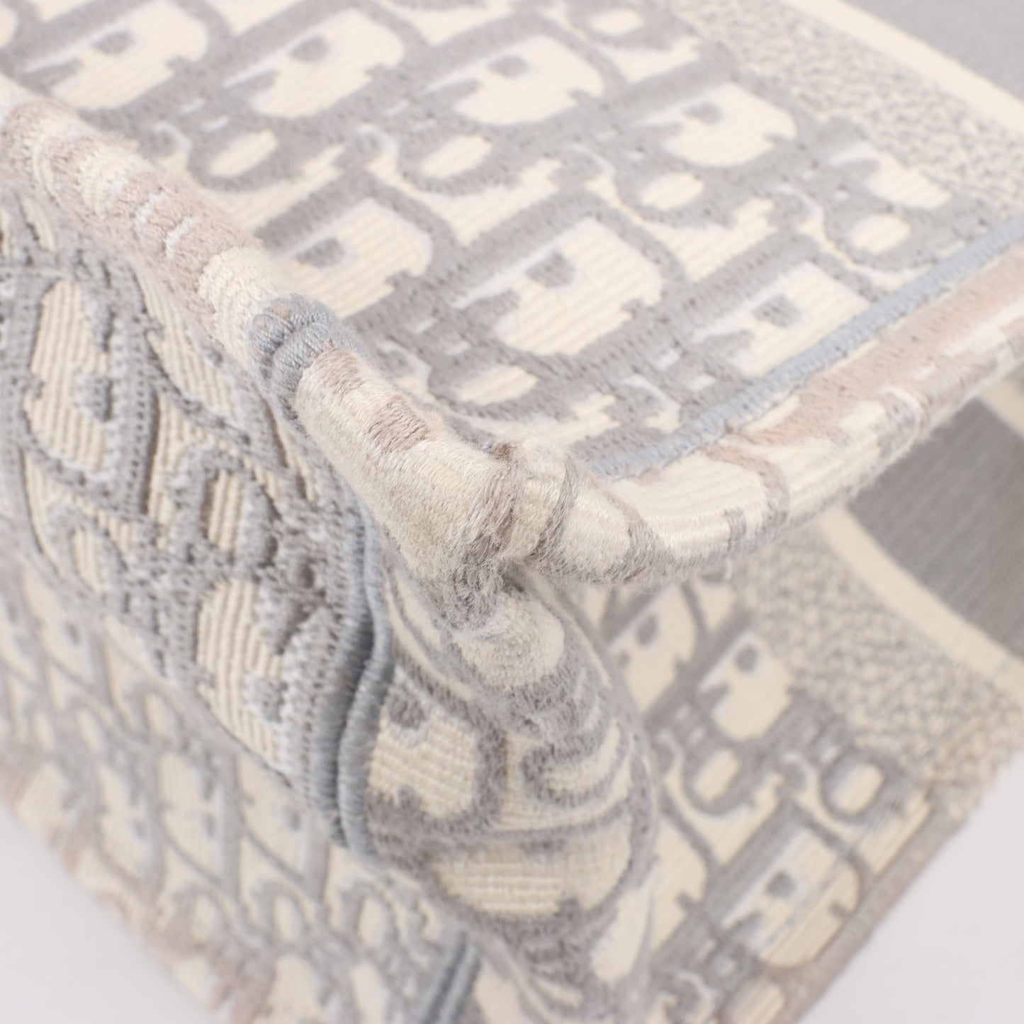 Dior Oblique Book Tote Canvas Tote Handbag in Gray / with scarf