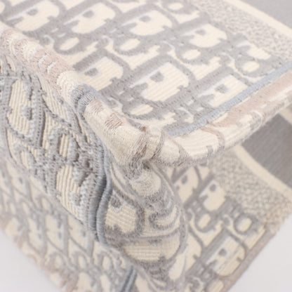 Dior Oblique Book Tote Canvas Tote Handbag in Gray / with scarf