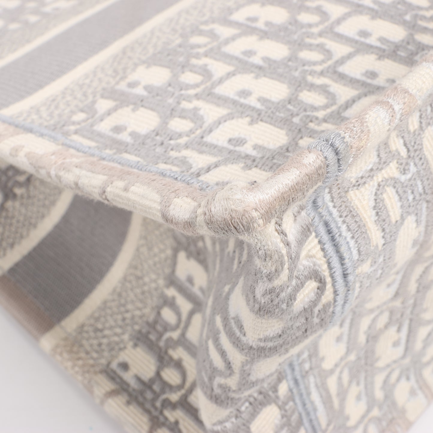 Dior Oblique Book Tote Canvas Tote Handbag in Gray / with scarf