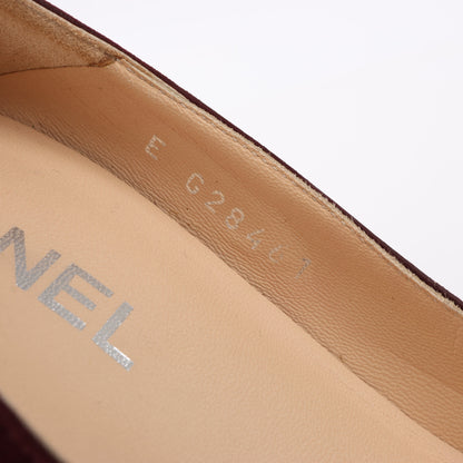 Chanel Burgundy/Brown Suede CC Cap Toe Platform Heel Pumps, Size 40.5 EU