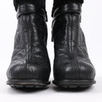 Dior Black Leather Cannage Ice Fur Cuffed Boots, Size 40 EU