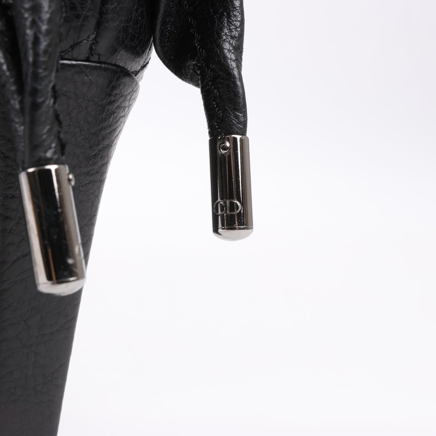 Dior – Cannage-Stiefel aus schwarzem Leder mit Stulpen aus Eispelz, Größe 40 EU