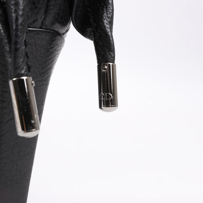 Dior – Cannage-Stiefel aus schwarzem Leder mit Stulpen aus Eispelz, Größe 40 EU