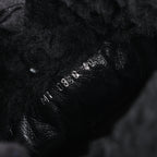 Dior Black Leather Cannage Ice Fur Cuffed Boots, Size 40 EU