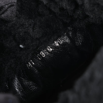 Dior – Cannage-Stiefel aus schwarzem Leder mit Stulpen aus Eispelz, Größe 40 EU