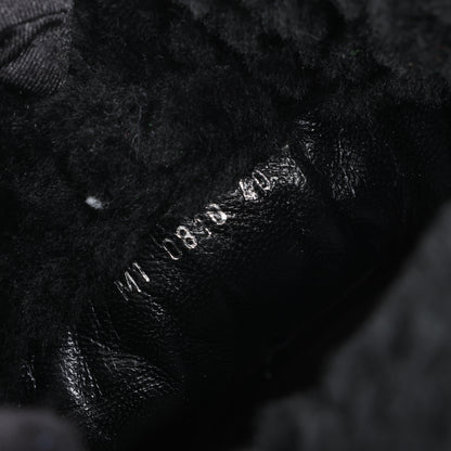 Bottes Dior en cuir noir Cannage Ice à revers en fourrure, pointure 40