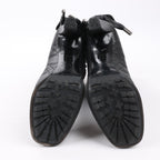 Dior Black Leather Cannage Ice Fur Cuffed Boots, Size 40 EU