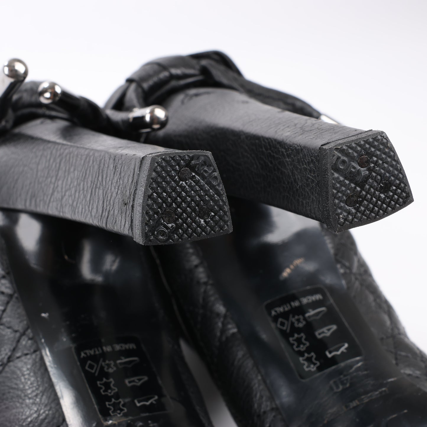 Dior – Cannage-Stiefel aus schwarzem Leder mit Stulpen aus Eispelz, Größe 40 EU
