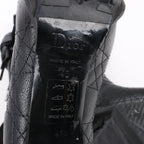 Dior Black Leather Cannage Ice Fur Cuffed Boots, Size 40 EU