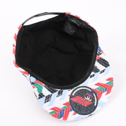 Chanel Tweed Woven Airline CC Cap Hat Red White Blue