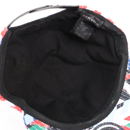 Chanel Tweed Woven Airline CC Cap Hut Rot Weiß Blau