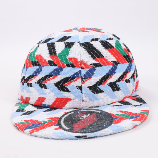 Casquette Chanel Airline CC en tweed tissé rouge blanc bleu