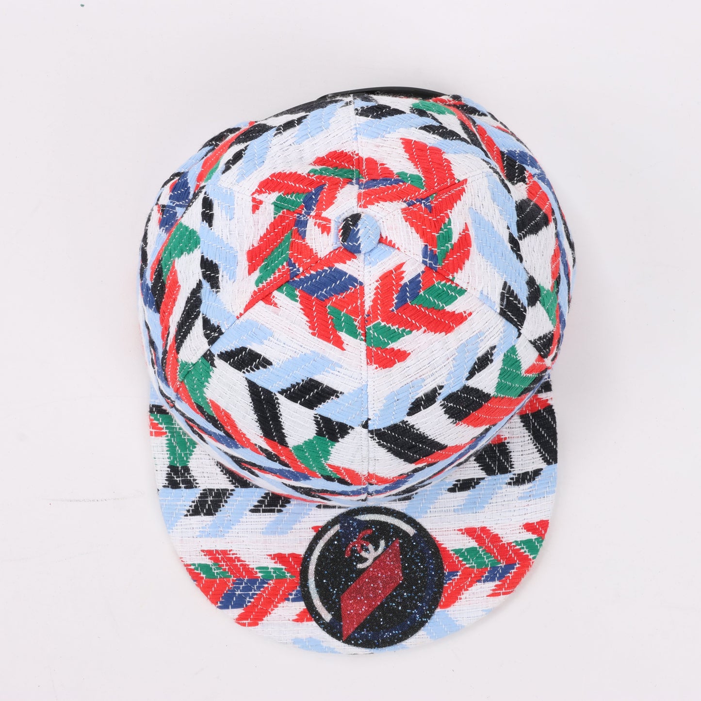 Chanel Tweed Woven Airline CC Cap Hut Rot Weiß Blau