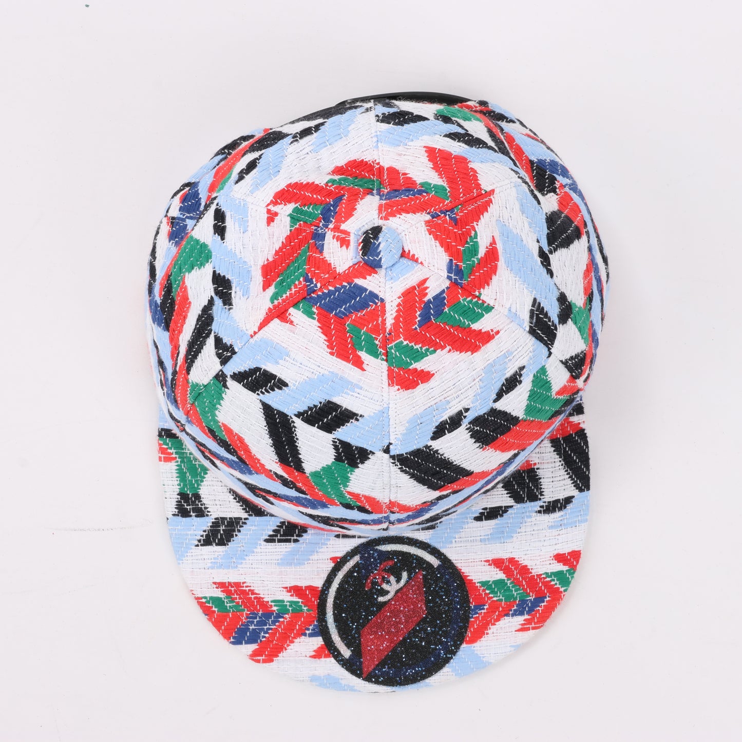 Chanel Tweed Woven Airline CC Cap Hat Red White Blue