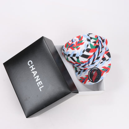 Chanel Tweed Woven Airline CC Cap Hat Red White Blue