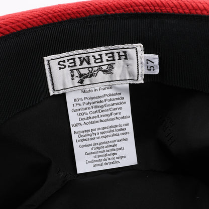 Hermes Corduroy Fedora Hat in Red